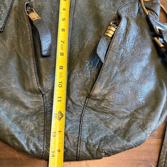 ORYANY Gwen Green Leather Hobo Boho Oversized Tote Shoulder Gypsy Carry All - Picture 5 of 13